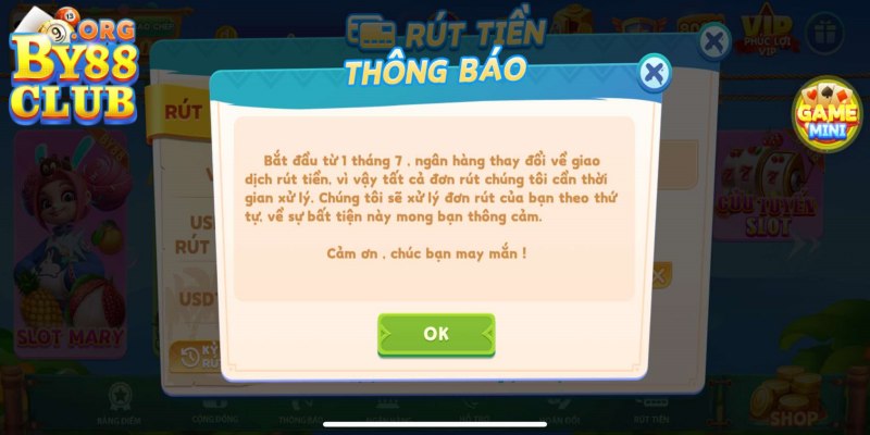 Hướng dẫn rút tiền nhanh từ tài khoản By88Club