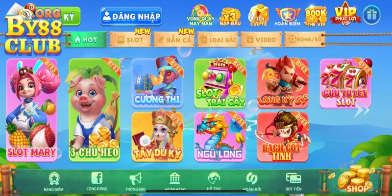 Sảnh slot của By88Club là một trong những điểm click không thể bỏ qua