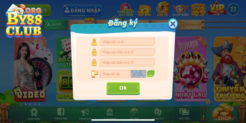 Hãy chọn một tên đăng nhập By88 duy nhất